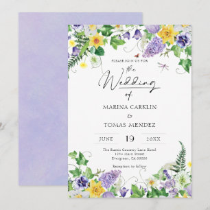 Convites Casamento Elegante Boho Wildflower