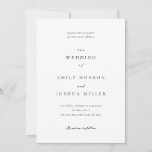 Convites Casamento Elegante Branco Moderno