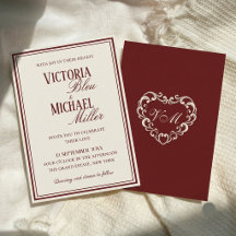 Casamento Elegante Burgundy Marfim Chic Antigo