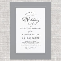 Casamento Elegante Cinza e Branco Caligrafia Moder