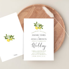 Convites Casamento Elegante Citrus Lemon Greenery
