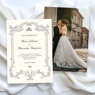 Convites Casamento elegante clássico