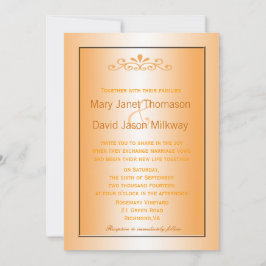 Convites Casamento elegante, clássico de folhas amarelas de