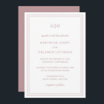 Convites Casamento Elegante Clássico de Gertrude Dusty Rosa<br><div class="desc">Um convite de rosa cor-de-rosa, estilo clássico, com um simples e mínimo de design com o seu monograma no topo e os seus detalhes de eventos rodeados por uma dupla borda. As fontes se alternam entre um script elegante, um serif tradicional e fontes sans serif minimalistas. Este convite é excelente...</div>