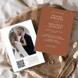 Convites Casamento Elegante Clássico Terracotta