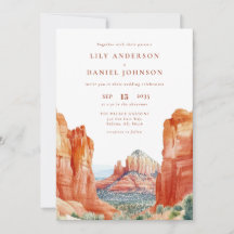 Casamento Elegante com Aquarela do Deserto Montanh