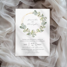 Casamento Elegante com Aquarela Verde de Eucalipto