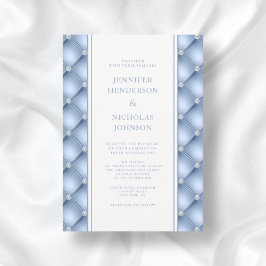 Convites Casamento Elegante com Azul Pó e Diamantes