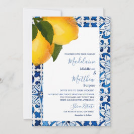 Convites Casamento Elegante com Azulejos Mediterrâneos em A