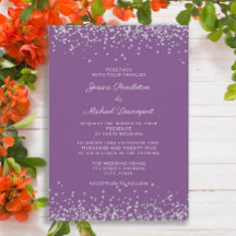 Casamento Elegante com Brilho Prateado Roxo 