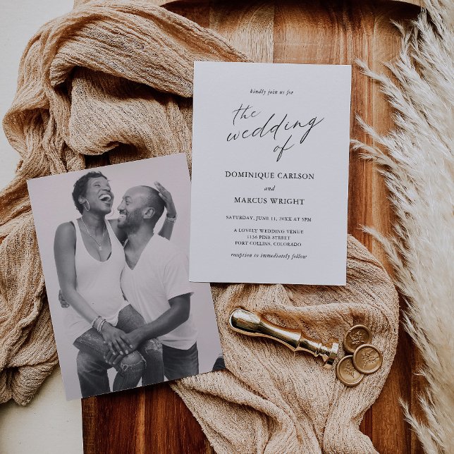 Convites Casamento elegante com Caligrafia Fotográfica Mode (Criador carregado)