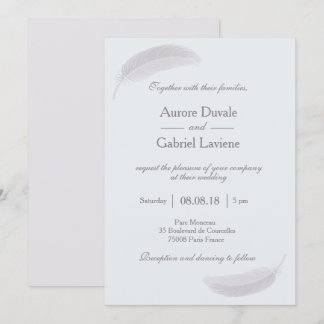 Convites Casamento elegante com cinzas brancas azuis de Ang