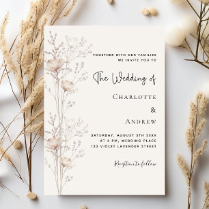 Convites Casamento elegante com creme de feijão