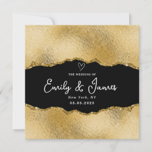 Convites casamento elegante com dourado cólico