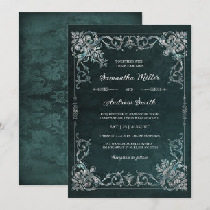 Convites Casamento Elegante com Esmeralda e Diamante