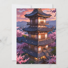 Convites Casamento Elegante com Flor de Cerejeira Japonesa 