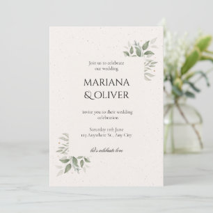 Convites Casamento Elegante com Flores Leves