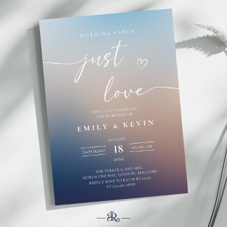 Convites Casamento Elegante com Gradiente Desfocado Minimal