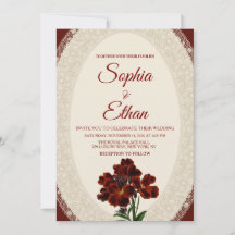 Casamento Elegante com Renda Real Burgundy