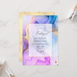 Convites Casamento Elegante com Tinta Alcoólica Fluida