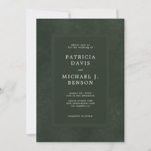 Convites casamento elegante com tipografia moderna verde-es