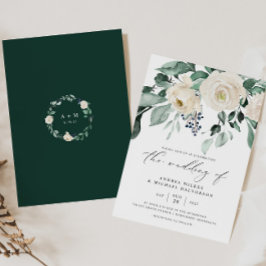 Convites Casamento Elegante com Verde Esmeralda