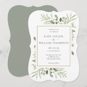 Convites Casamento Elegante com Verdor Campestre