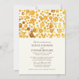 Convites Casamento Elegante Confetti com Efeito Foil Ouro