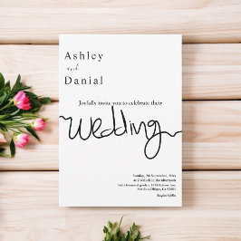 Convites Casamento Elegante Da Caligrafia Branca E Negra Si