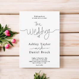 Convites Casamento Elegante Da Caligrafia Branca E Negra Si