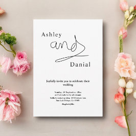 Convites Casamento Elegante Da Caligrafia Branca E Negra Si