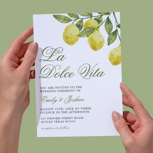 Convites Casamento Elegante da Seção de Lemon da Dolce Vita (Criador carregado)