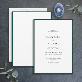 Convites Casamento Elegante da Tipografia Verde Emerald