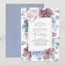 Casamento Elegante das Flores Azuis Mauve e Dusty