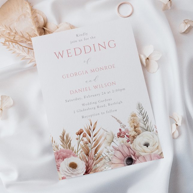 Convites Casamento Elegante das Flores de Boca-Blush (Criador carregado)