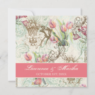 Convites Casamento elegante das tulipas de n de Flutterbyes