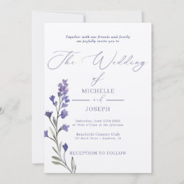 Convites Casamento Elegante De Aquarela Da Blisa De lavanda