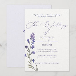 Convites Casamento Elegante De Aquarela Da Blisa De lavanda