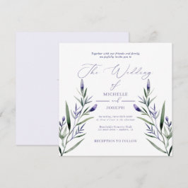 Convites Casamento Elegante De Aquarela Da Blisa De lavanda