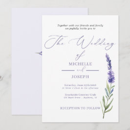 Convites Casamento Elegante De Aquarela Da Blisa De lavanda