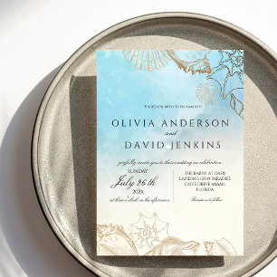 Convites Casamento Elegante De Aquarela Mediterrânica