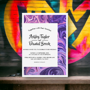 Convites Casamento elegante de arte mínima Abstrato de mode