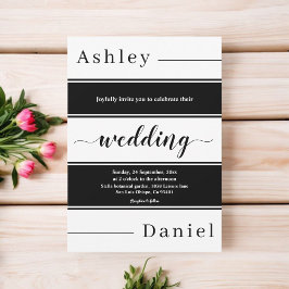 Convites Casamento Elegante De Bandas Negras E Brancas Mode