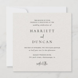 Convites Casamento Elegante de Beige Neutral do eterno