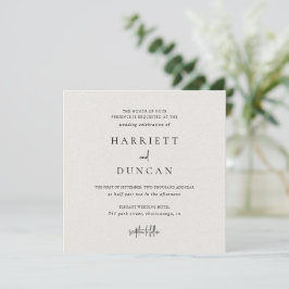 Convites Casamento Elegante de Beige Neutral do eterno