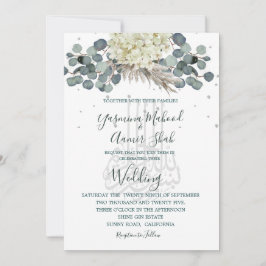 Convites Casamento Elegante de Bismillah Blue Dusty Floral