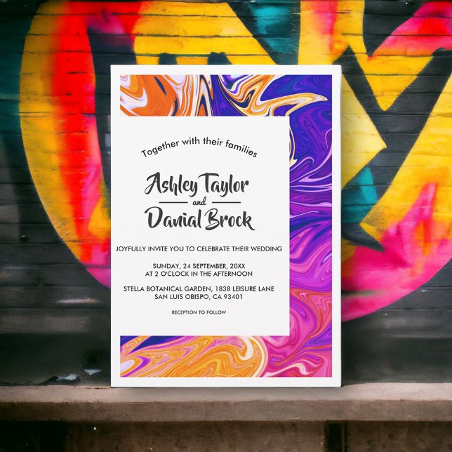 Convites Casamento Elegante de Boho Abstrato minimal modern (Criador carregado)