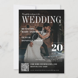 Convites Casamento Elegante de Boho da Revista de Foto Escu