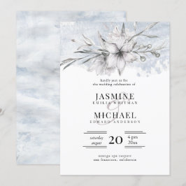 Convites casamento elegante de botânica e estêncil rustic