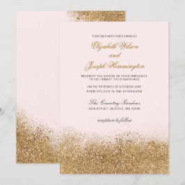 Convites Casamento Elegante de Brilhante Dourado Glitter Sp